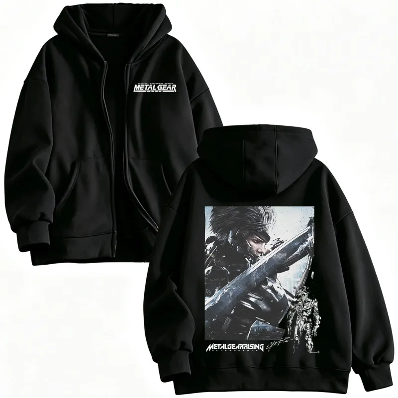Metal Gear Rising Revengeance Raiden Game Zipper Hoodies Men Women Clothing Fashion Pullovers Zip Up Hooded Sweatshirts Jackets — image 1
