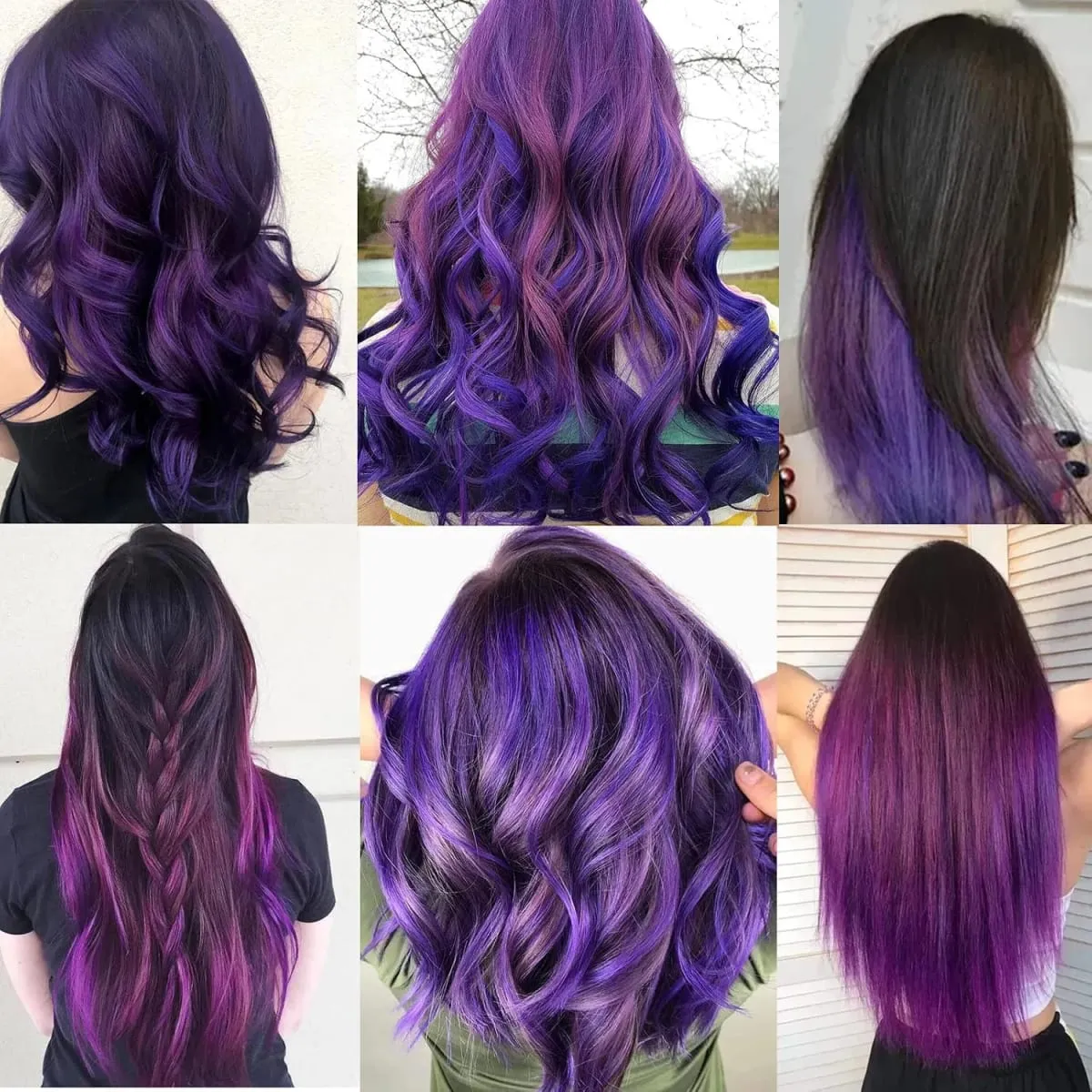 11PCS Colored Purple Hair Extensions 22 Inch Colorful Clip in Hair Extensions Straight Synthetic Hairpiece for Women Kids Girls