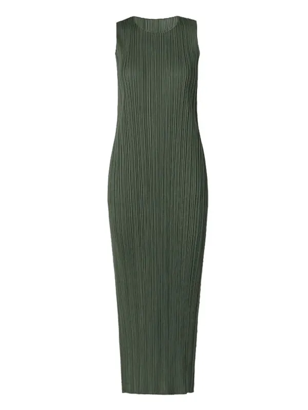 Miyake Plissee Frauen Kleid Sommer Ärmellose Lange Klassische Koreanische Mode Lässig Elegante Weibliche Lce Wasser Blau Strand Kleid TP5045 — image 21