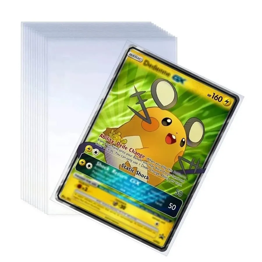 100Pcs Games Card Sleeves Transparent Playing Protector Compatible Trading Cards Folder Case Holder For Pokemon Kids Toy Gift — image 1