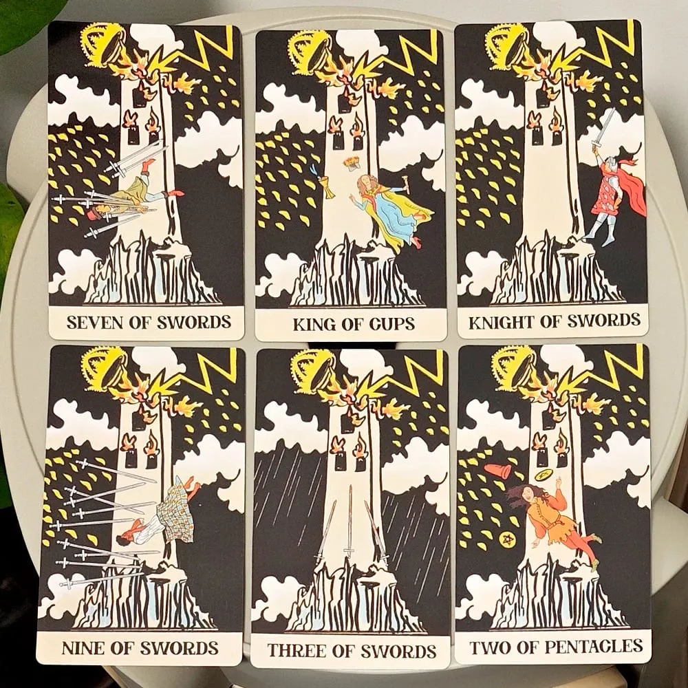 Tower Takeover Tarot Deck in Rigid Box Unique 79-Card Tarot Set for Transformation & Liberation 12*7cm Double-embossed — image 4