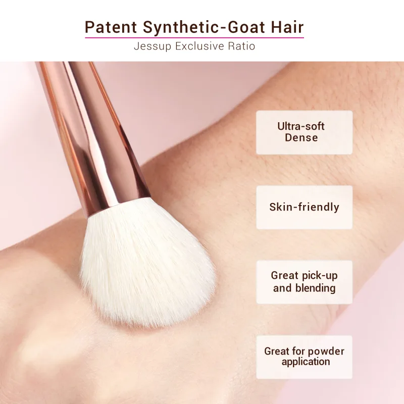 Set Kuas Rias Jessup 6 Buah Kuas Rias Bubuk Sintetis Alami Kontur Perona Pipi Stabilo Campuran Concealer Kit Kuas Rias — image 4