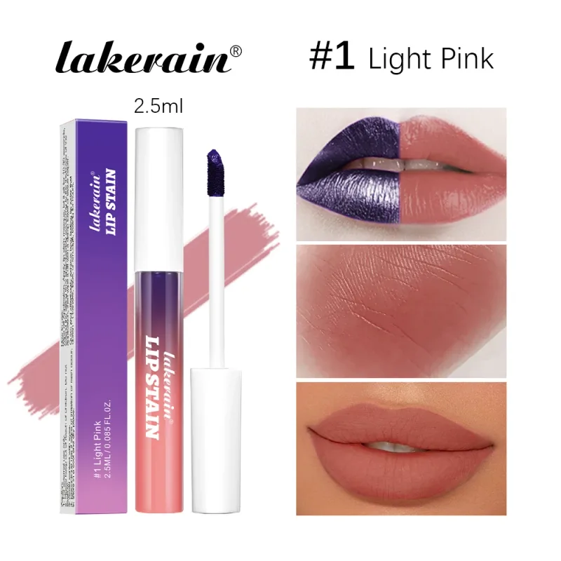 Lakerain conjunto de brilho labial casca e bastão rosa brilho labial resistente à transferência de longa duração à prova d'água brilho labial natural para mulheres — image 8