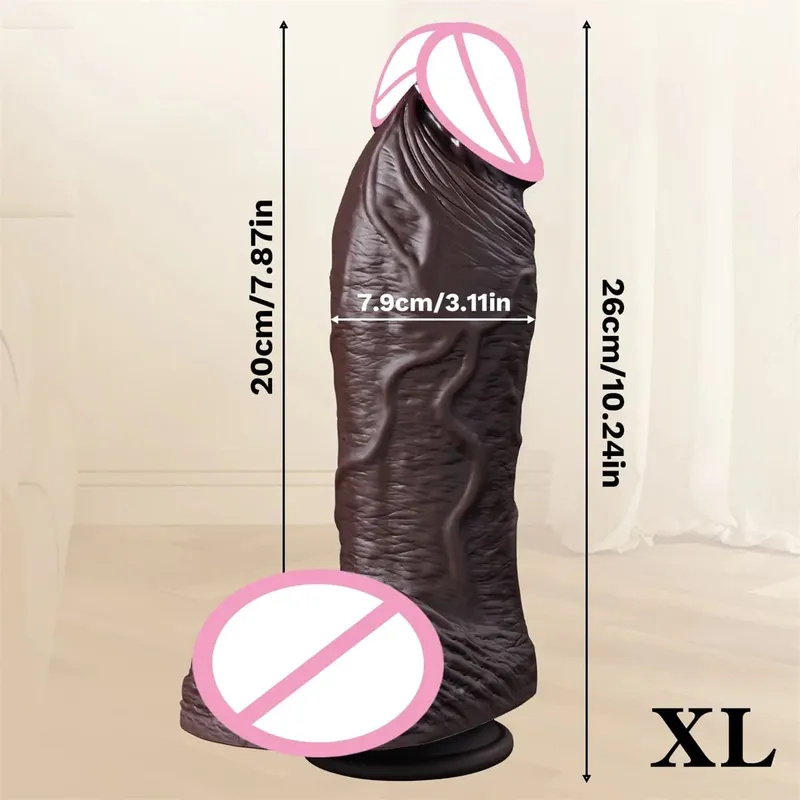 Supertjocka realistiska huddildos för anala enorma sexleksaker Silikon Kvinna Vagina Vuxen Onanist kuk Gay Big Dick Buttplug 18+