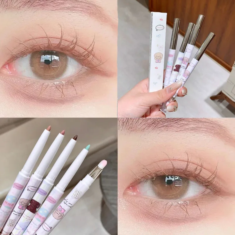 Pearlescent Grape Eyeliner Gel Med Pensel Blend Silkeblød Te Brun Pink Liggende Silkeorm Vandtæt Eye Liner Blyant Makeup — image 6