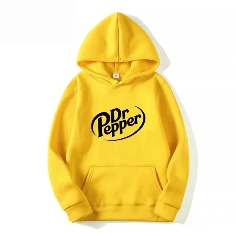 Autumn Warm Dr Pepper Letter Printed Hoodies Street Men Fashion Fleece Sweatshirts Casual Unisex Pullover Tops Fashion Tre — image 4
