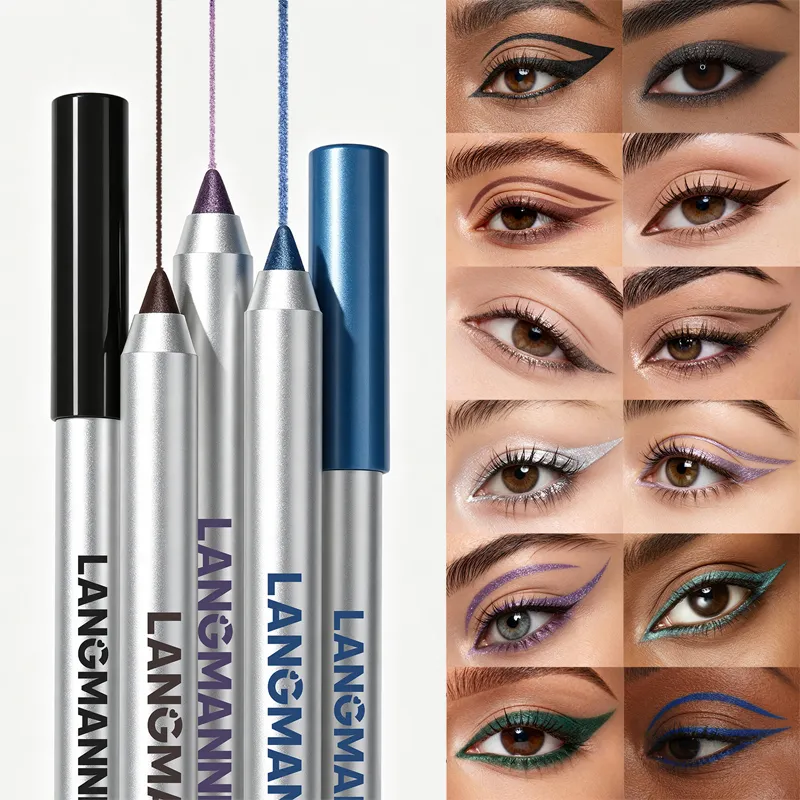 Vandtæt og svedtæt perleskimende skinnende Eyeliner Gel Blyant Langtidsholdbar Glat Let at farver Kvinder Øjenmakeup — image 4