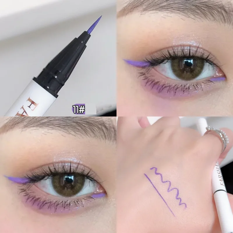 12 สีปากกาอายไลเนอร์กันน้ำ Ultra-Fine Tip Liquid Eyeliner Long-Lasting Eye Liner Quick-แห้งแต่งหน้าสีสันสำหรับคอสเพลย์ — image 18