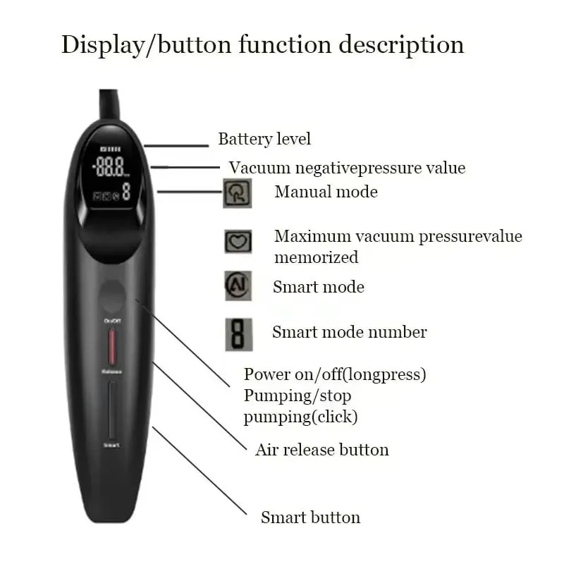Mango eléctrico para bomba de pene acrílica, carga inteligente, accesorios de juguetes sexuales, extracción en caliente, máquinas sexuales de aire por succión — image 5