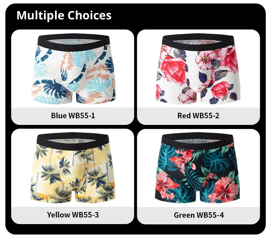 4-Piece Men'S Fashionable At Charming Flower Underwear Komportable At Breathable Crotch Boxers Mga Teenager Plus Size Underwear. 3256807037417234 — image 6