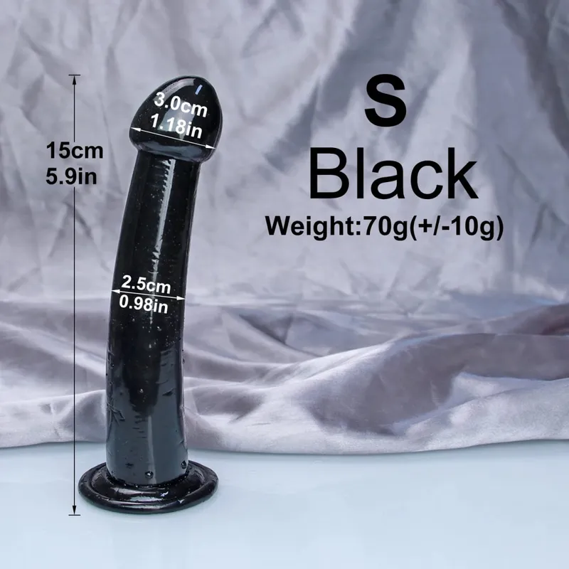 Dengan Harga Murah TPE Transparan Anal Plug Jelly Dildo 4 Ukuran Cangkir Hisap Ayam Vagina Masturbasi Lembut Penis Kecil Wanita Pria Mainan Seks — image 15