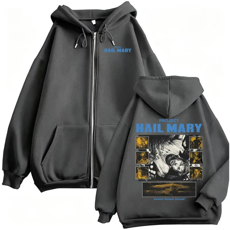 Project Hail Mary Zipper Hoodies Ryan Gosling 2026 Movie Classic Sweatshirt Jacket Coats Men Women Harajuku Gothic Zip Up Hoodie — image 4