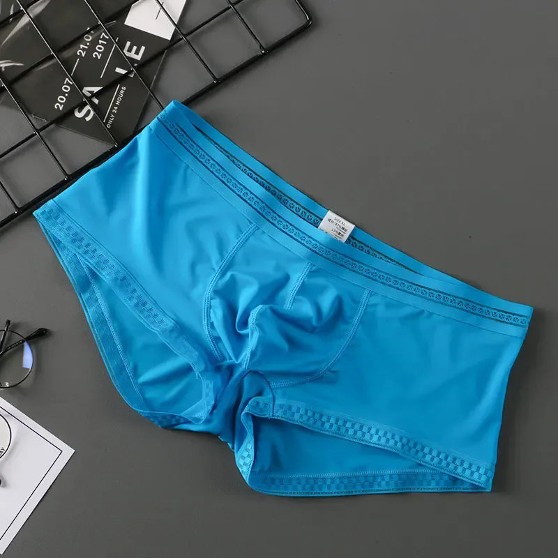 Hot Selling Ijs Zijde Heren Ondergoed Naadloze Transparante Boxershorts Ultradunne Ademende Comfortabele Slipje Onderbroek — image 4