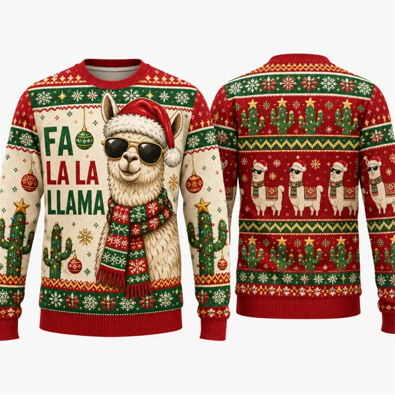 Moo Y Christmas Highland Cow Sweatshirt 3D Print Crew Neck Long Sleeve Men Women Ugly Xmas Party Holiday Autumn Pullover Fashion — image 6