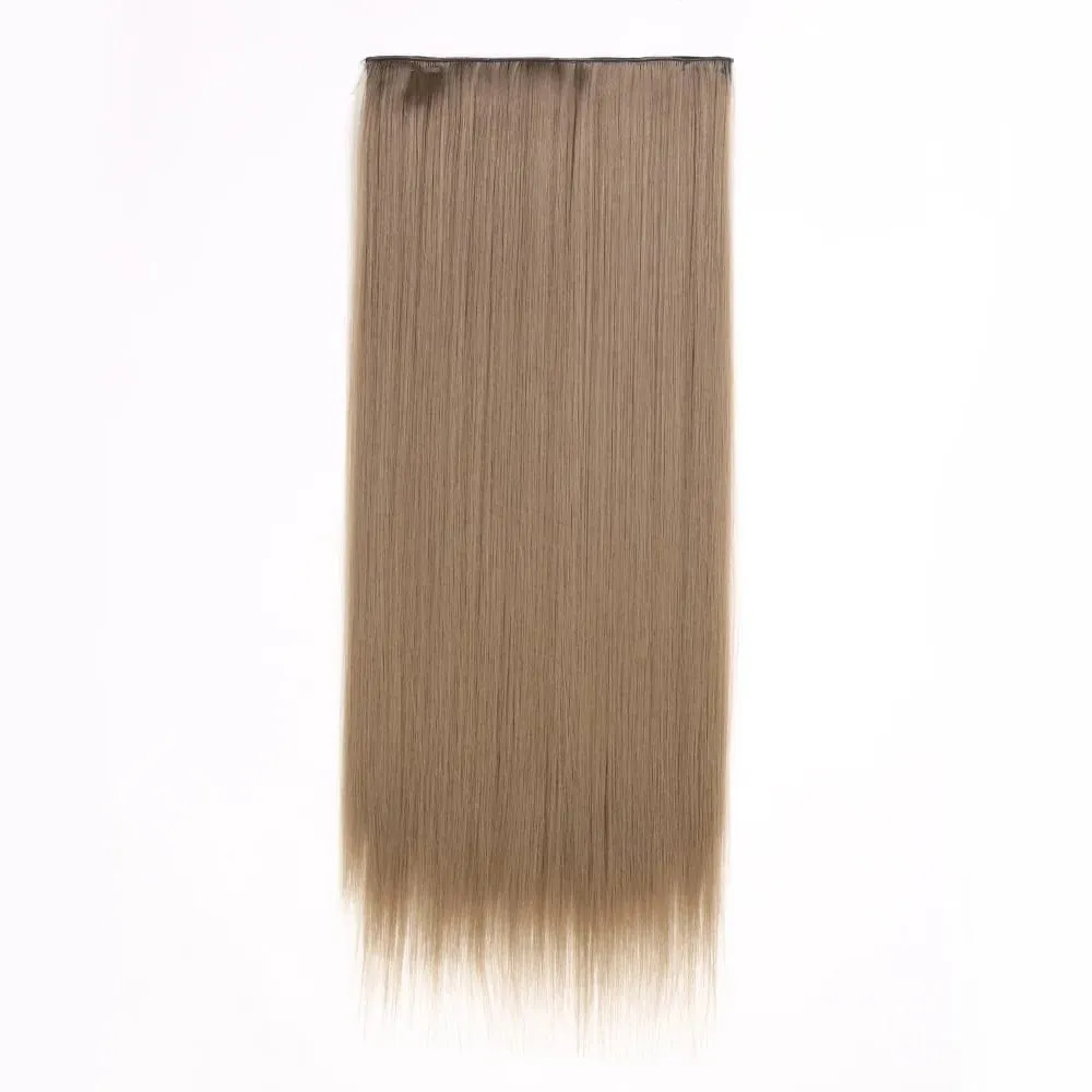Synthetic Natural Synthetic Hair Extensions 5 Clip In Artificial Fake Ombre Blonde Brown Black Pink Straight False Hair Piece