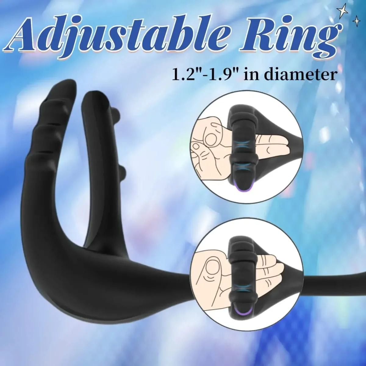 Y-Pao 3-in-1 vibrierender Penisring für Männer, verstellbarer Penisring, Vibrador, Prostata-Massagegerät, ferngesteuert, Sexspielzeug für Erwachsene für Paare — image 4