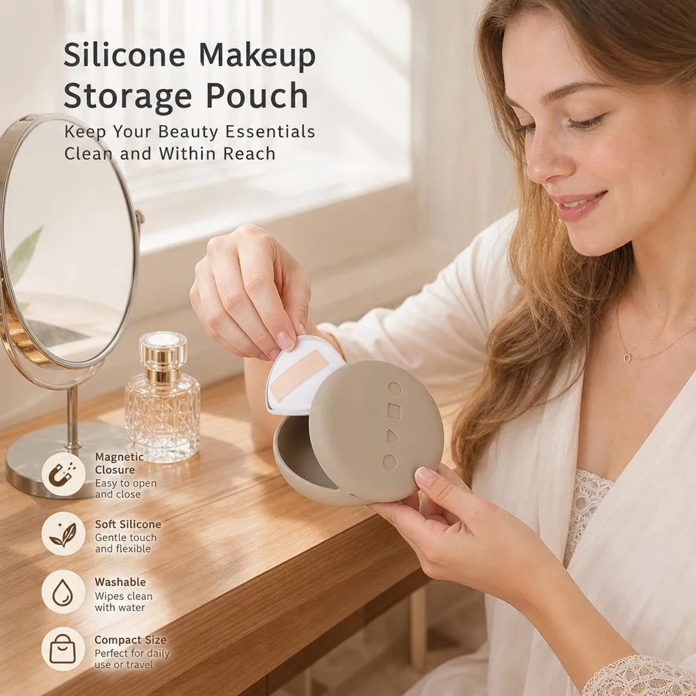Silikone kosmetiske børster Opbevaringspose Rejse Makeup Børste Holder Makeup Svampe Etui Bærbart Makeup Værktøj Organizer