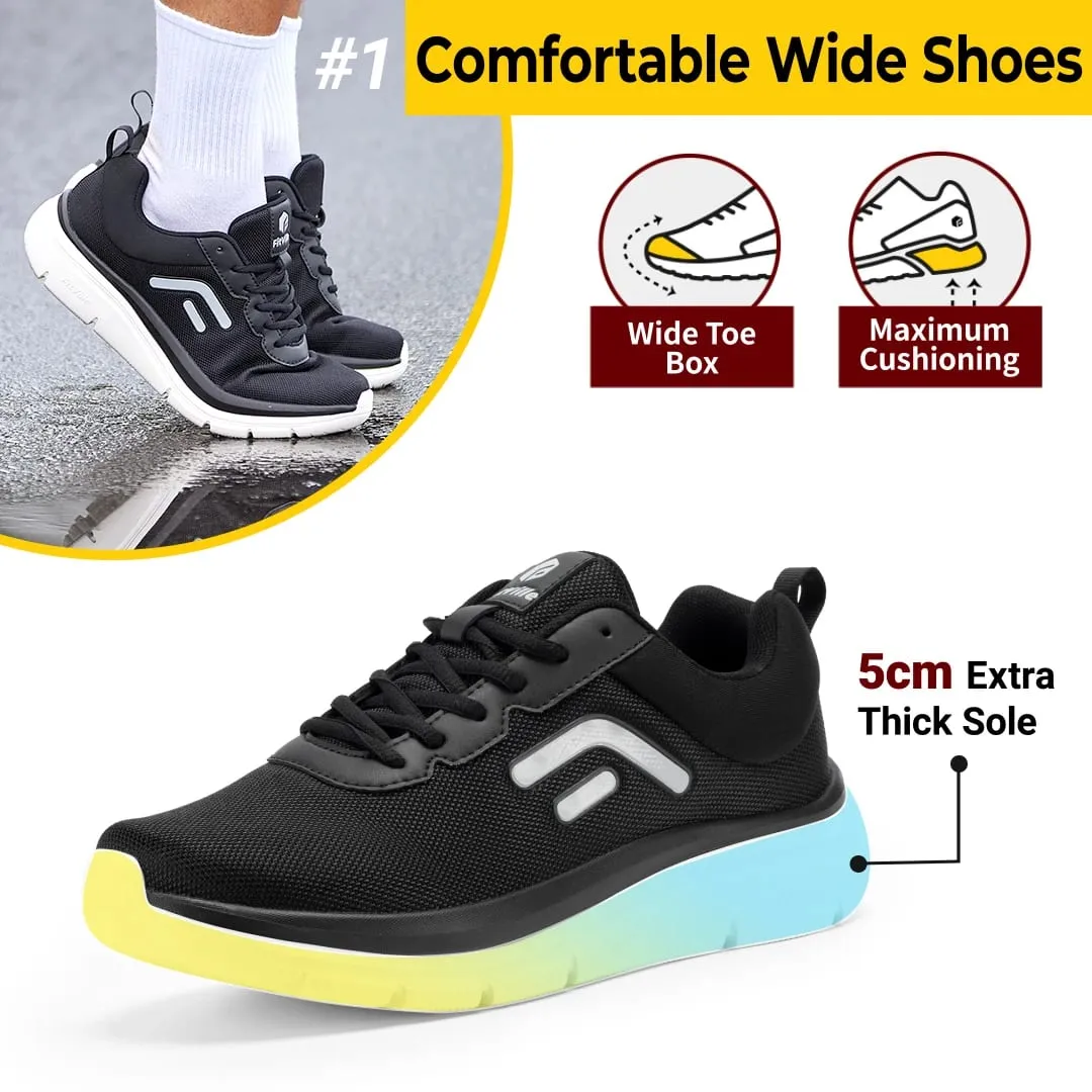 FitVille Walking Shoes for Men Wide Width Thick Sole Lightweight Breathable Sneakers Shoes for Plantar Fasciitis Pain Relief — image 4