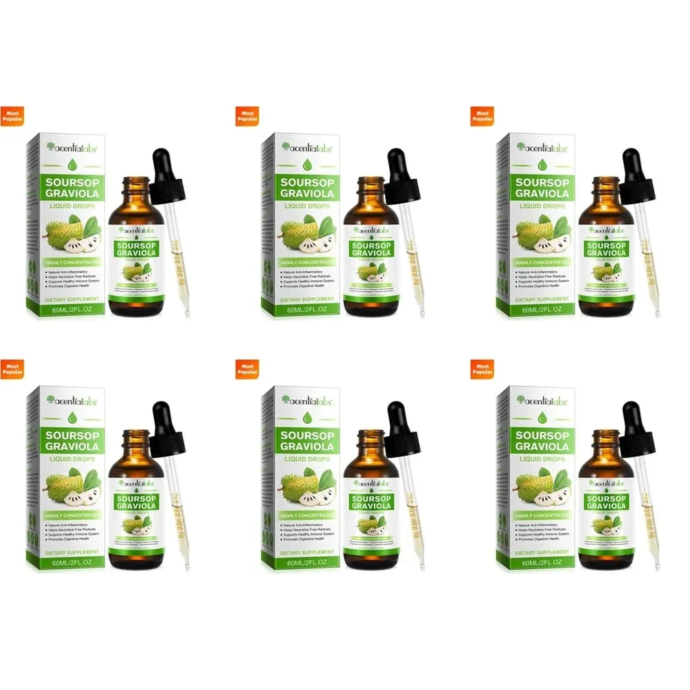 AcentiLabs Soursop Graviola Liquid Drops Vitamin C Supports Digestive Health Immune System Free Radical Defense 60ml for Adults — image 12