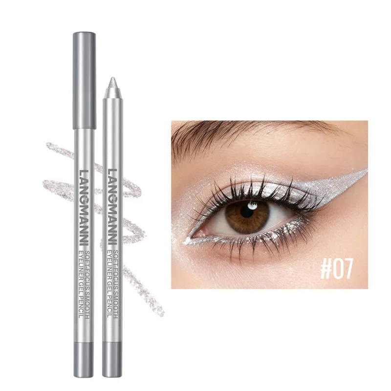 Vandtæt og svedtæt perleskimende skinnende Eyeliner Gel Blyant Langtidsholdbar Glat Let at farver Kvinder Øjenmakeup — image 14