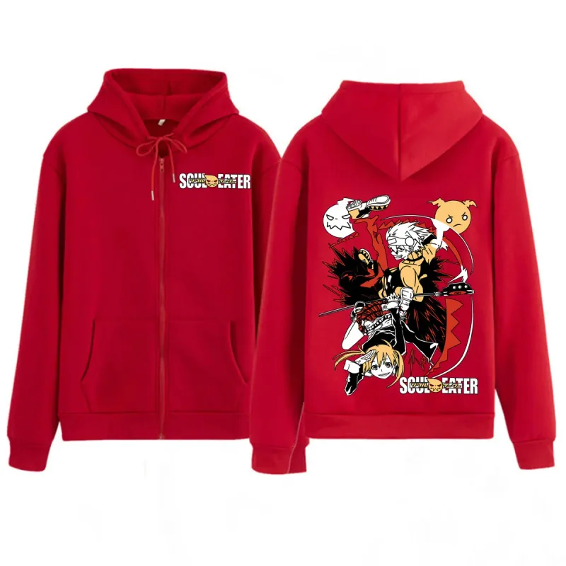 Anime Soul Eater MAKA ALBARN Rits Hoodies Grappige mannen Vrouwen Kleding Mode Oversized Kleding Casual Lange Mouw Streetwears — image 5