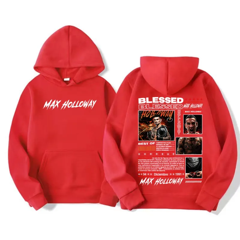 Max Holloway Blessed Vintage Graphic Hoodies Men Women Fashion Violence Aesthetic Sweatshirt Casual High Quality Pullovers Hoody — image 11
