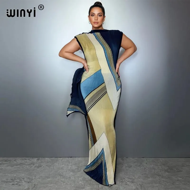 จีบ Elastic Slim ผู้หญิง Crumple ออกแบบจีบหรูหรา Abaya มุสลิมชุด Poncho สำหรับผู้หญิงชายหาด Kaftan — image 7