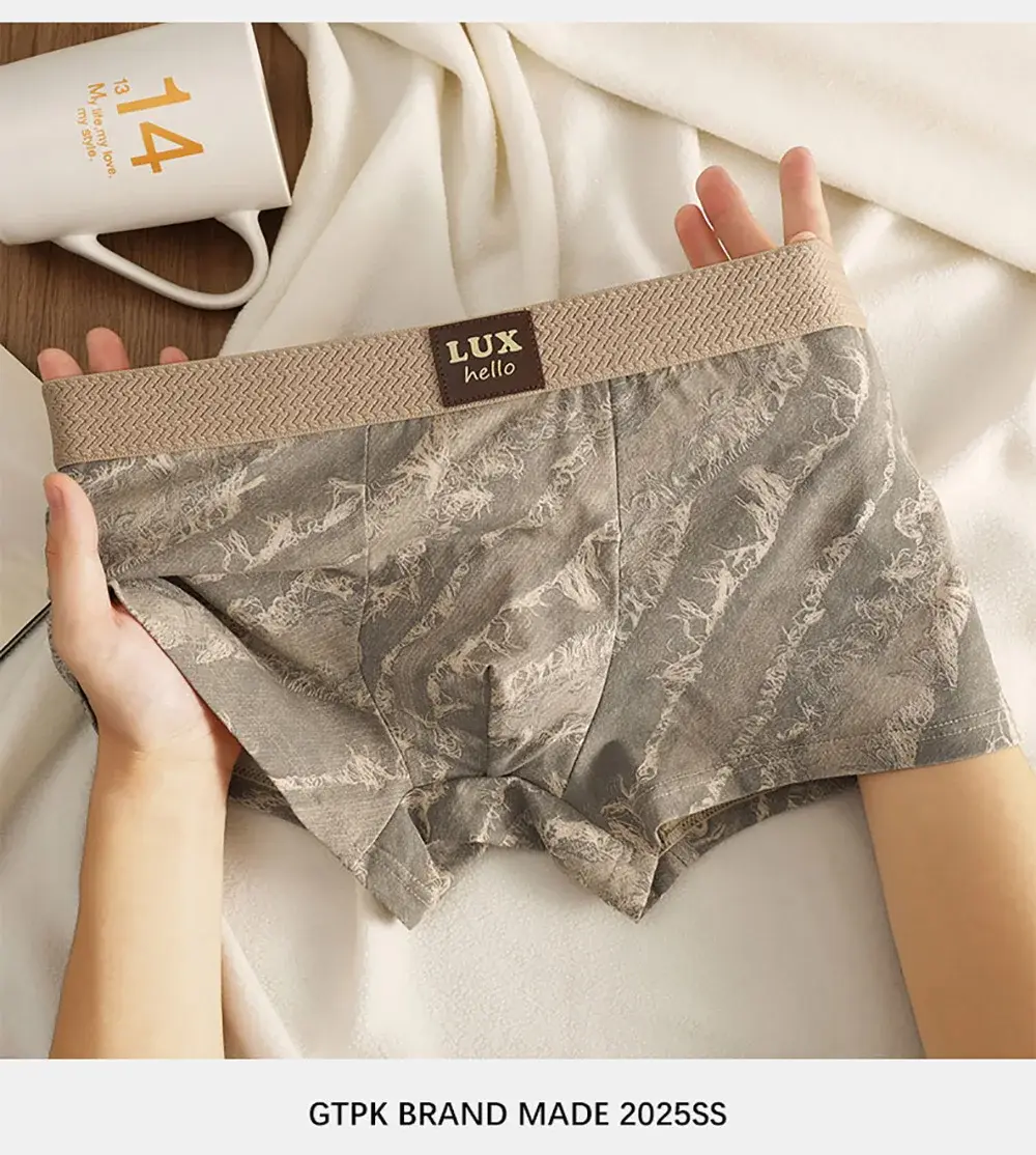 3 Buah/Bungkus 100% Katun Mewah Cetak Petinju Hombre 3D Mesh Bernapas Antibakteri Kantong Pakaian Dalam Nyaman Lembut Celana Dalam Pria — image 11