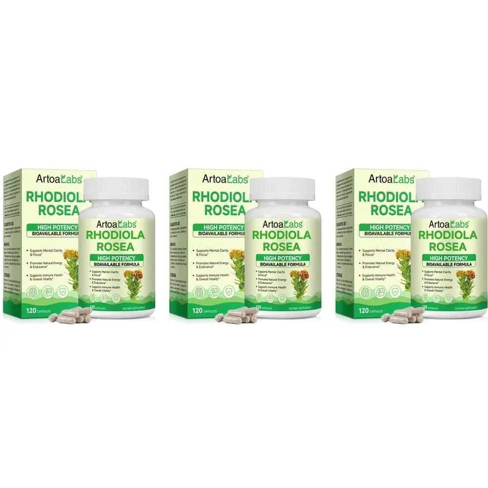 ArtoaLabs Rhodiola Rosea 500mg Capsules High Potency Supports Mental Clarity Focus Natural Energy Endurance 120 Vegan Capsules — image 9