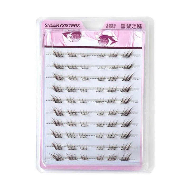 10rows Foxes Style Anime False Eyelashes Natural Curling 8-13mm Spiky Cluster Segmented Eyelash Extension Para sa Beauty Eye Makeup — image 8