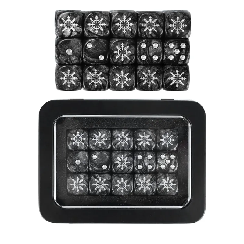 15PCS 16mm/0,63inch D6 Wargaming sada kostek pro stolní miniatury hry Sledování poškození armádní frakce žetony kostek — image 17