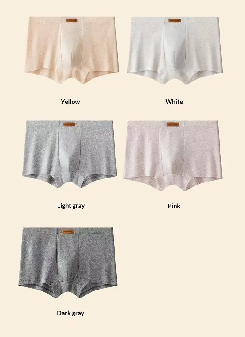 1Pcs Men's Jacquard Underwear Solid Colorful Cotton Boxer Briefs Plus Size 6XL Breathable Comfortable Lingerie Sexy Panties — image 14