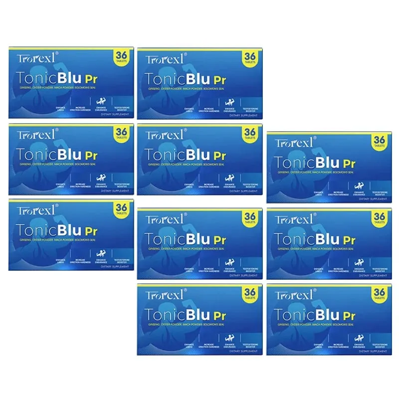 Trorexl-TonicBlu Pro - Modrá pilulka pro Rock-Hard Energy Volume Booster Přírodní ústřicový ženšen pro nejlepší výhody