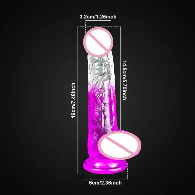 4 Sizes Transparent Soft Jelly Dildo Realistic Fake Dick Penis Sucker Butt Plug Sex Toys for Woman Men Vagina Anal Sex Toys — image 14
