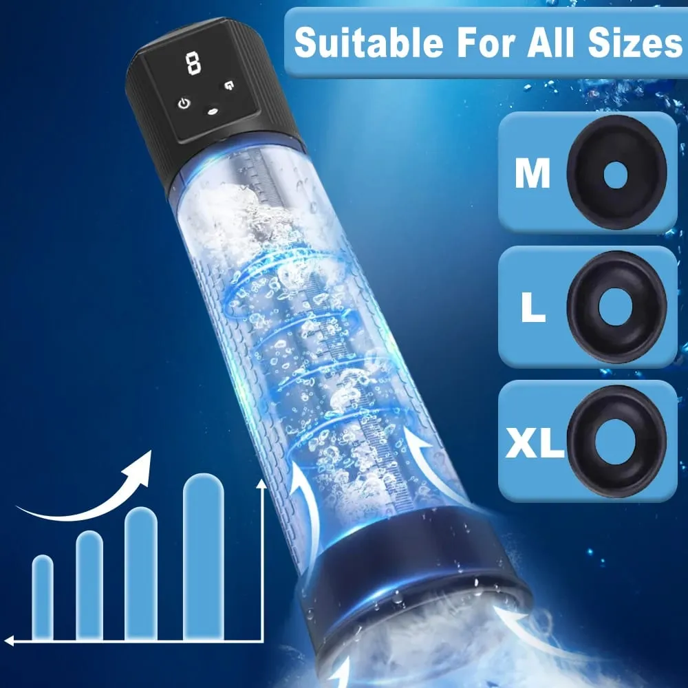 Electric Penis Enlarge Vacuum Pump Adult Sex Toys for Men Dick Erection 9 Pressure Pocket Pussy Rechargeable Male Masturbator