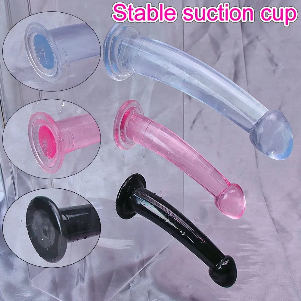 Dengan Harga Murah TPE Transparan Anal Plug Jelly Dildo 4 Ukuran Cangkir Hisap Ayam Vagina Masturbasi Lembut Penis Kecil Wanita Pria Mainan Seks — image 3