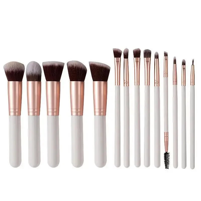 14 PCS Makeup Brush Set na May Illuminated Mirror Portable Short Handle LED Light USB Rechargeable Makeup Brushes Kit
