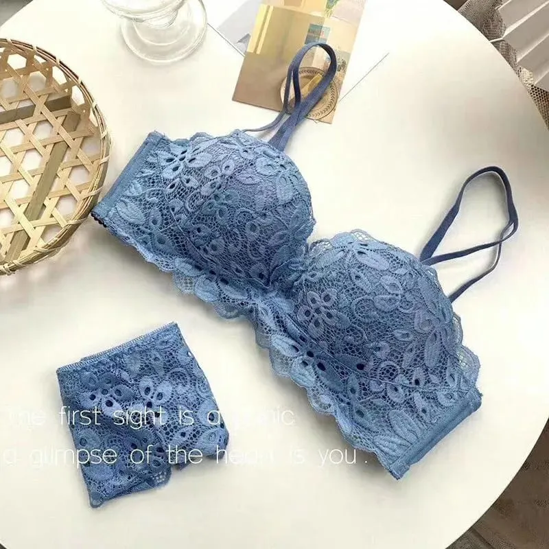Conjunto de lencería push-up para mujer, sujetador ligero suave sin aros, soporte lateral, cómodo, Sexy, encaje excelente, ropa interior — image 3