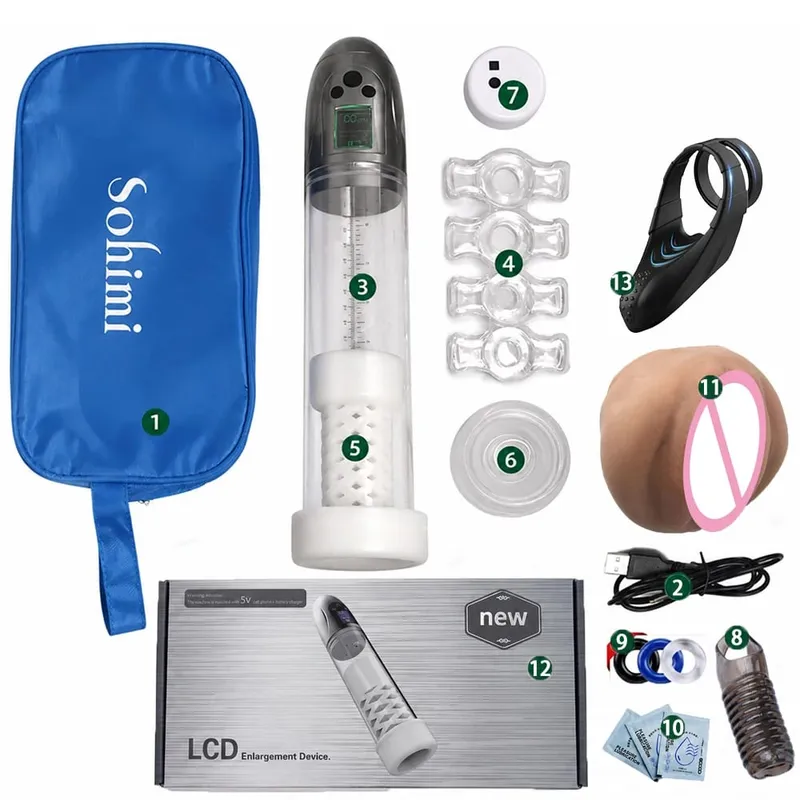 Automatic Penis Pump Enhanced Erections Rechargeable Vacuum Dick Cock Enlarger Penis Size Men Sex Toys and Vagina Masturbator — image 9