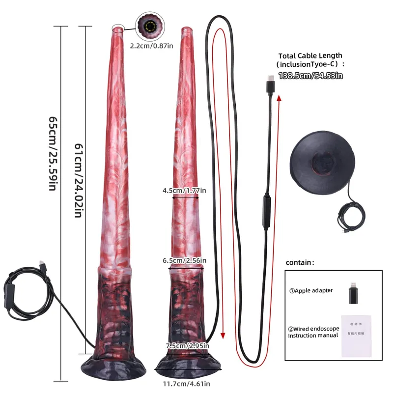Silicone Long Anal Plug with Smart Endoscope Function G Spot Deep Stimulate Sex Toys Camera LED Light Body Exploration — image 5