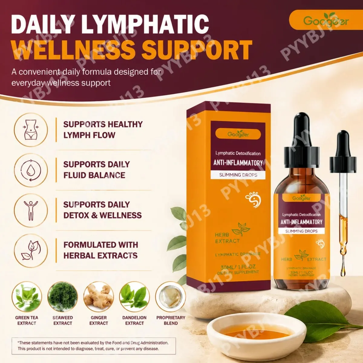 Googeer Lymphatic Health Support Herbal Liquid – Natural Circulation and Internal Flow Dynamics Supplement for Daily Wellness — image 2