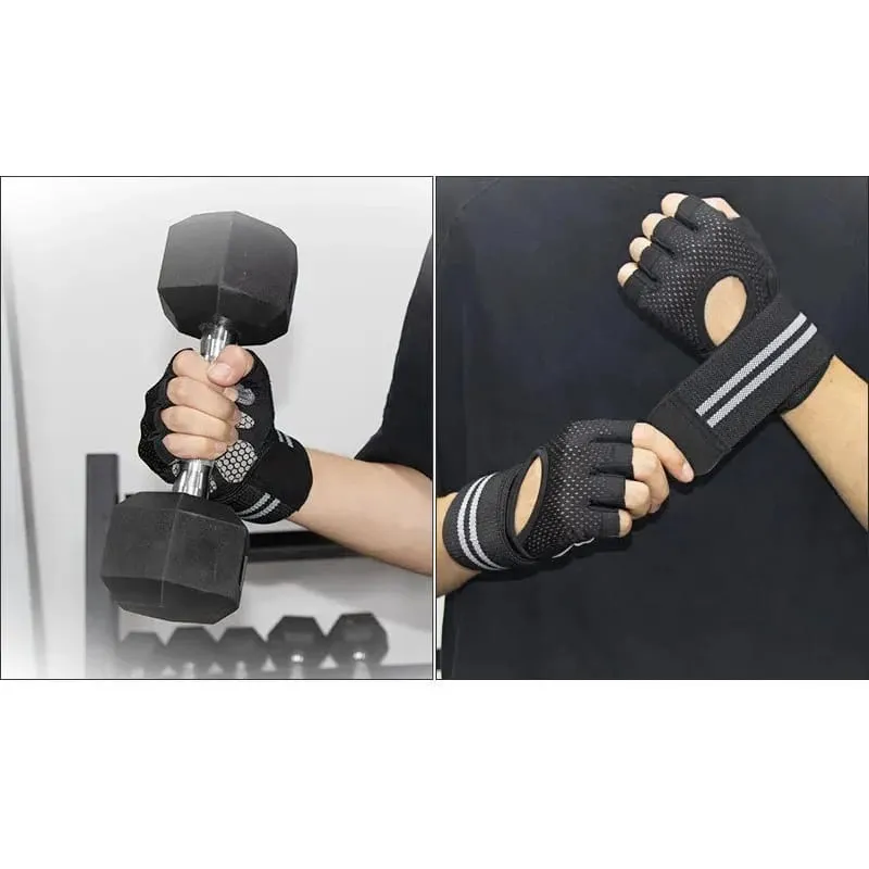 Anti Slip Shock Breathable Half Finger Gloves Breathable Cycling Gloves Fitness Gym Bodybuilding Crossfit Exercise Sports Gloves — image 7