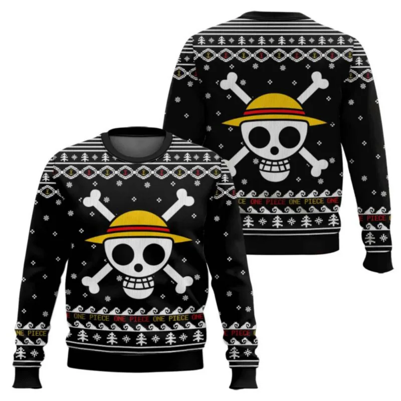New sweater, Japanese anime, Luffy, Robin, Bandai, One Piece, 3D hoodie, Christmas sweatshirt, men's round-neck T-shirt — image 11