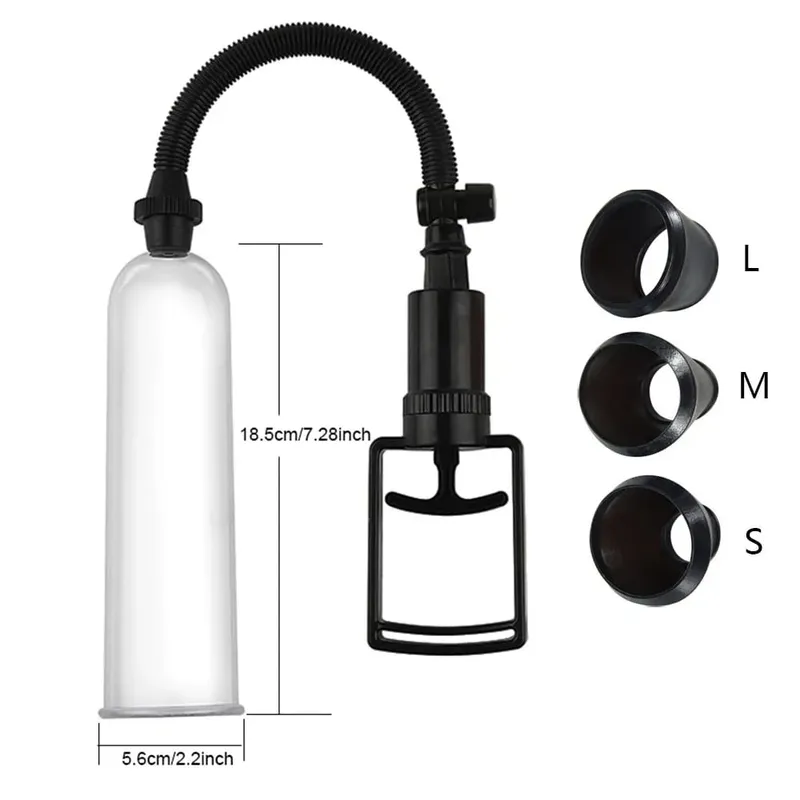 Penis Enlargement Manual Vacuum Pump Sex Toy Dick Stimulate Extender Masturbator Male Penis Vacuum Pump Big Cock Lasting Trainer