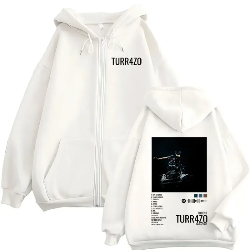 Rapper Trueno Turr4zo Album Graphic Print Zipper Hoodies Men Women Clothing Fashion Zip Up Fleece Hooded Sweatshirts Jacket Coat — image 4