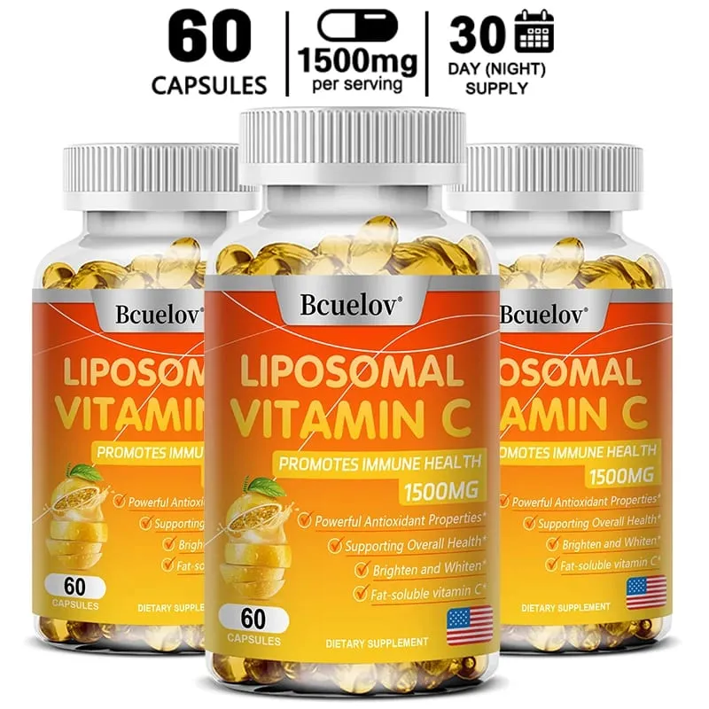 Liposomal Vitamin C Capsules - Powerful Antioxidant Supports Skin Health Antioxidant Anti-aging and Improves Immunity