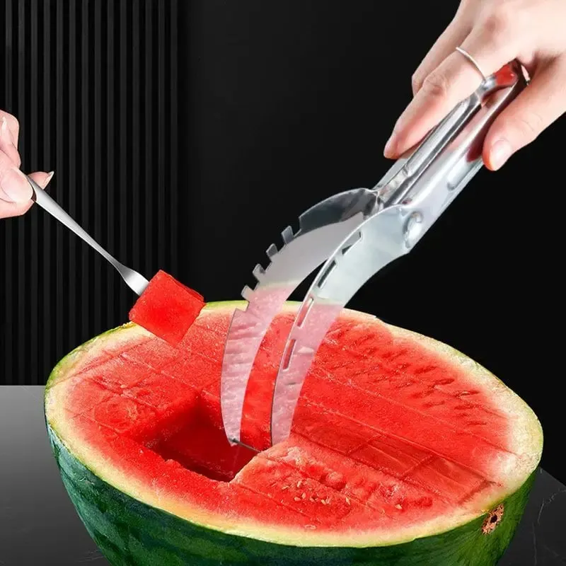 Edelstahl Windmühle Wassermelone Schneider Artefakt Salat Obst Slicer Cutter Werkzeug Wassermelone Digger Küche Zubehör Gadgets — image 6