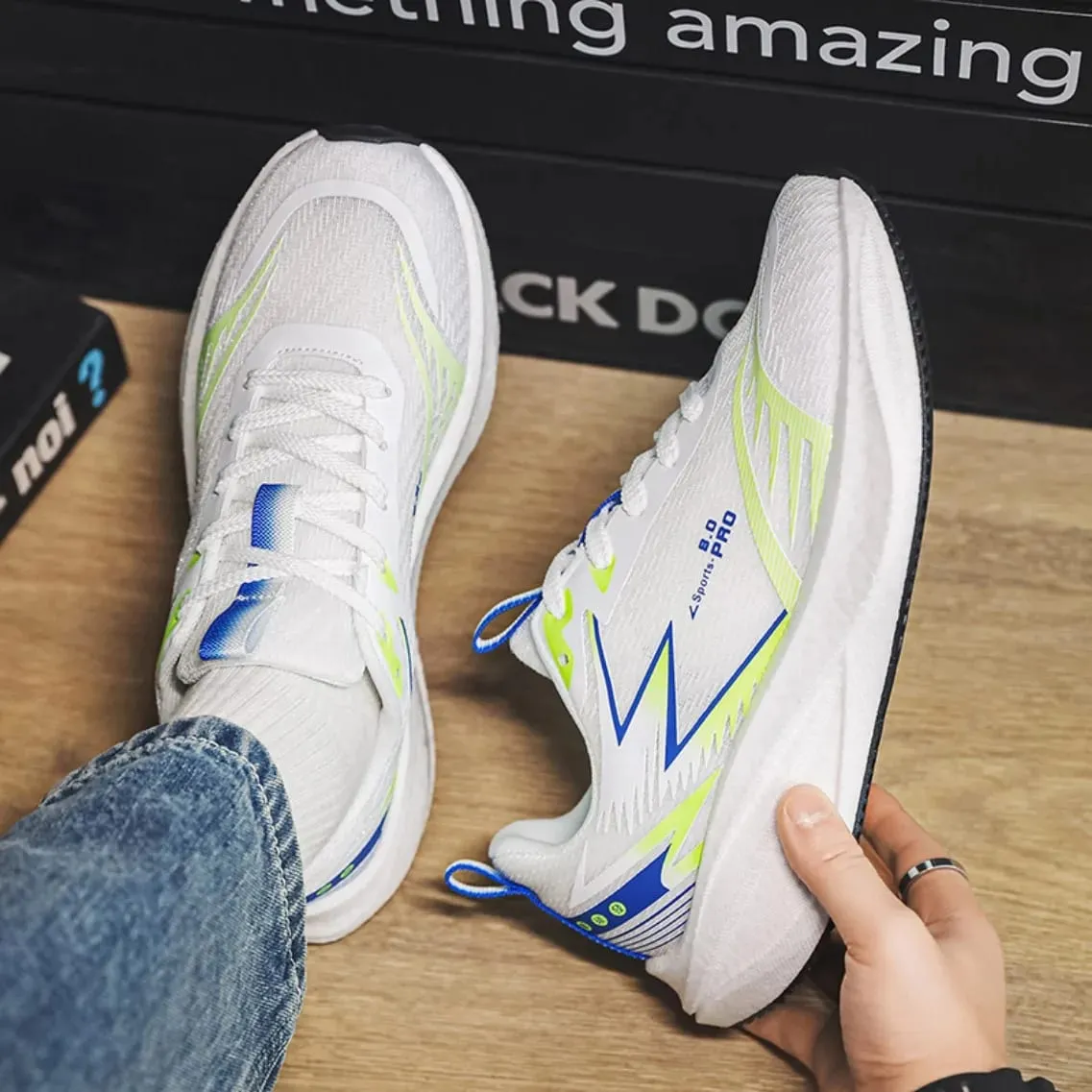 Men Marathon Running Shoes Carbon Plate Sports Sneakers Breathable Lightweight Comfortable Antiskid Casual Athletic Shoes New — image 4