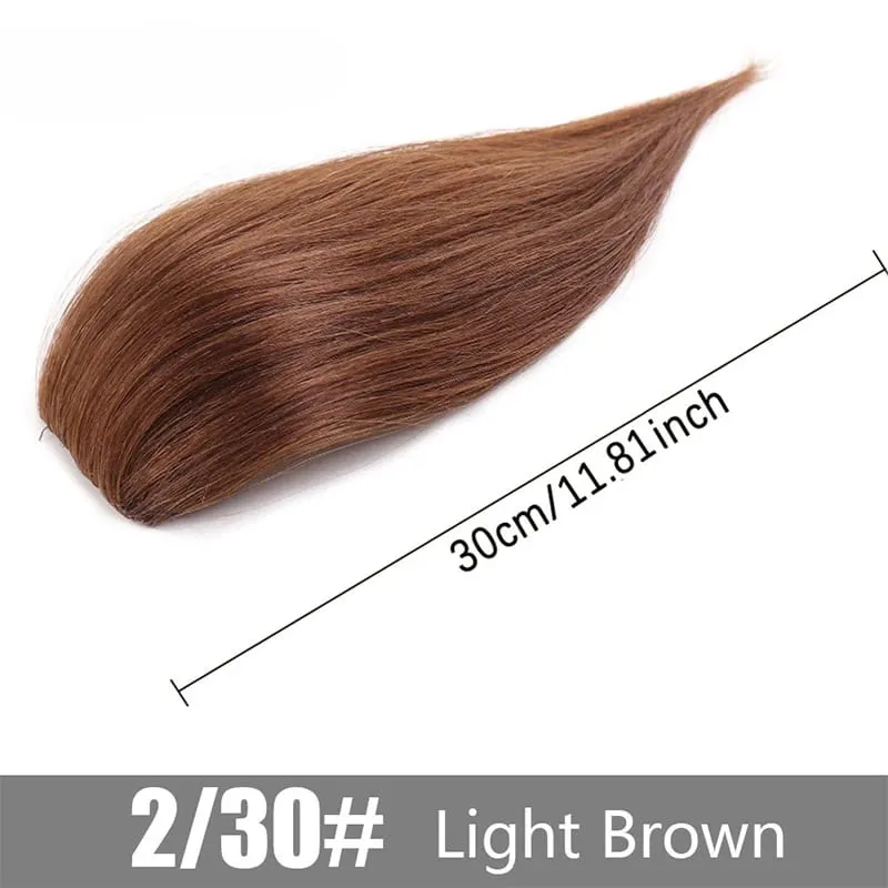 Wig synthetic pad hair piece 20cm 30cm two card one-piece pad hair root increase quantity hair extensions — image 12