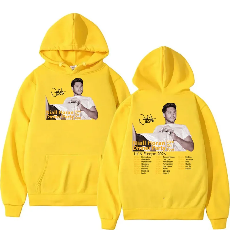 Niall Horan Dinner Party Live on Tour 2026 Print Hoodie Men's Clothing Fashion Oversized Sweatshirt Vintage Long Sleeve Hoodies